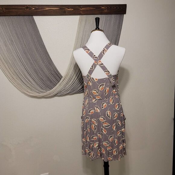 Little Yellow Button Floral Dress Sz M - Picture 6 of 8
